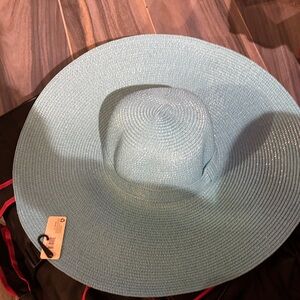 Chic Light Blue Wide Brim Hat - NWT